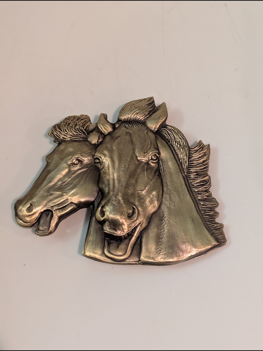 Vintage Wild Horses Belt Buckle Solid Brass
